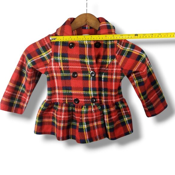 Mack & Co 4T Red Plaid Coat Holiday Dressy Buffalo Check Preppy Vintage Cozy - Picture 7 of 8